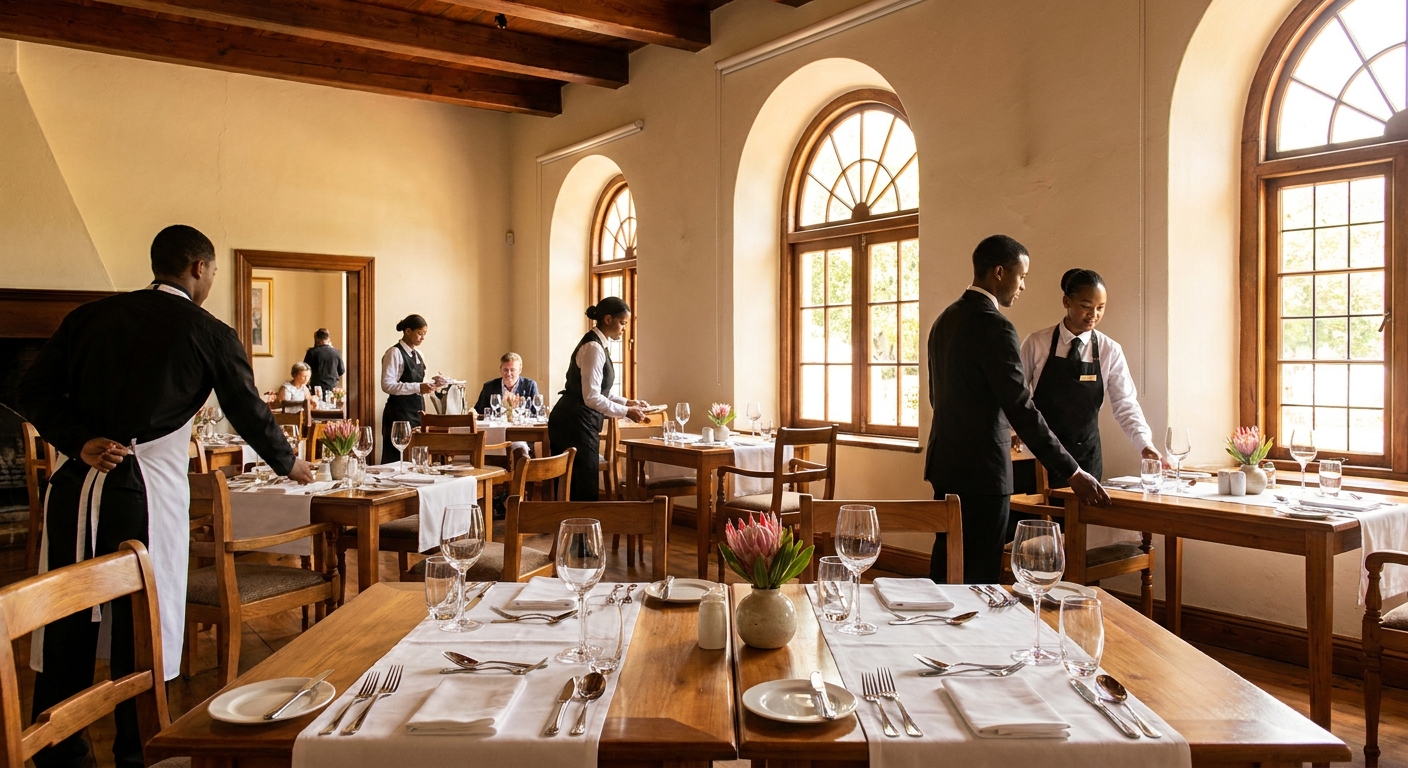 Elegant student-run practice restaurant set for service