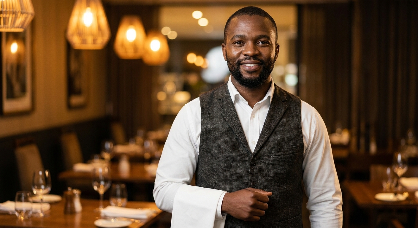 Portrait of Thomas Nkosi, Lecturer in Food and Beverage Operations