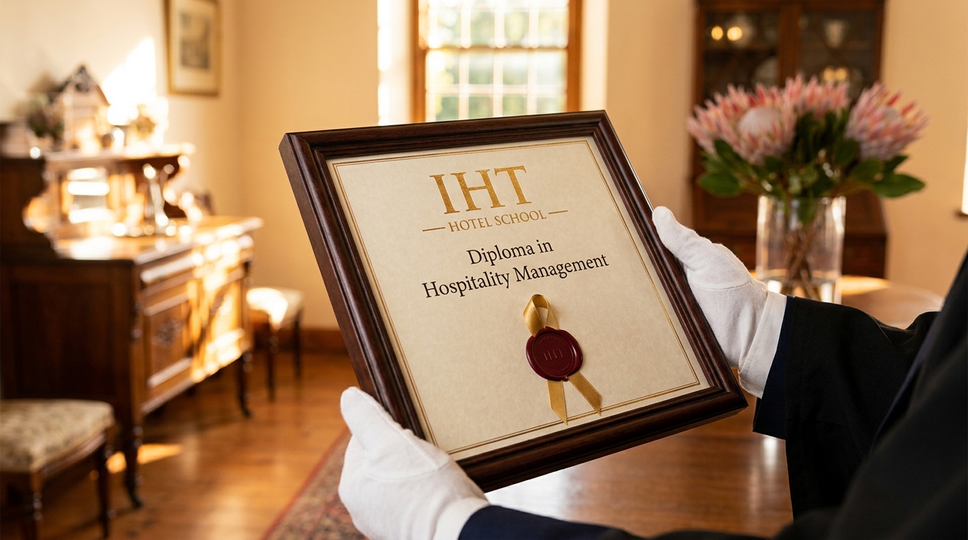 A framed accredited Diploma certificate held by a graduate
